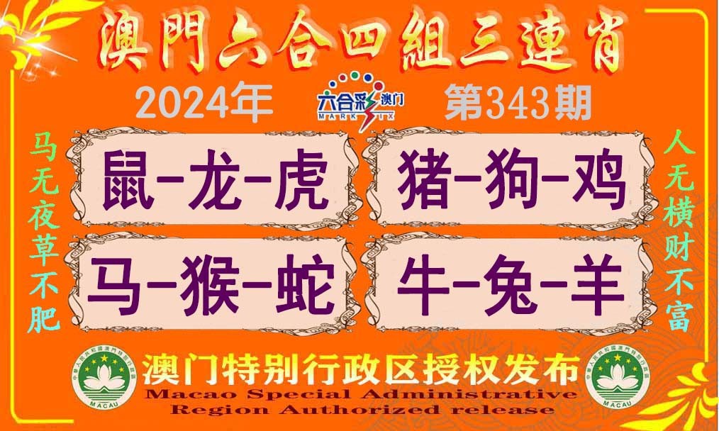 2024343期六合四组三连肖