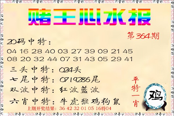2024364期赌王心水报