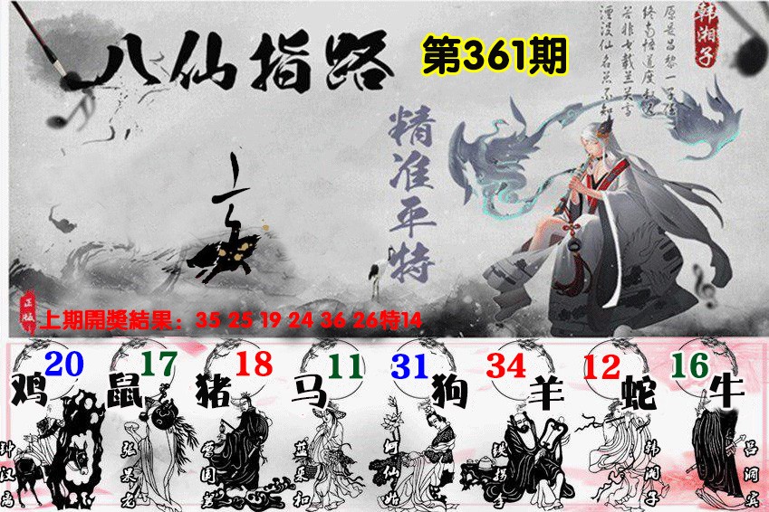 2024361期八仙指路