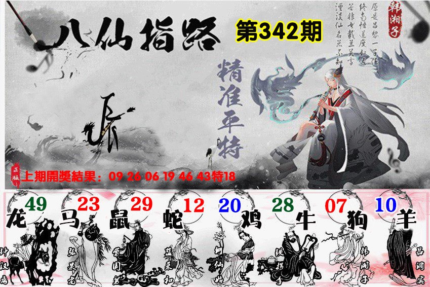 2024342期八仙指路
