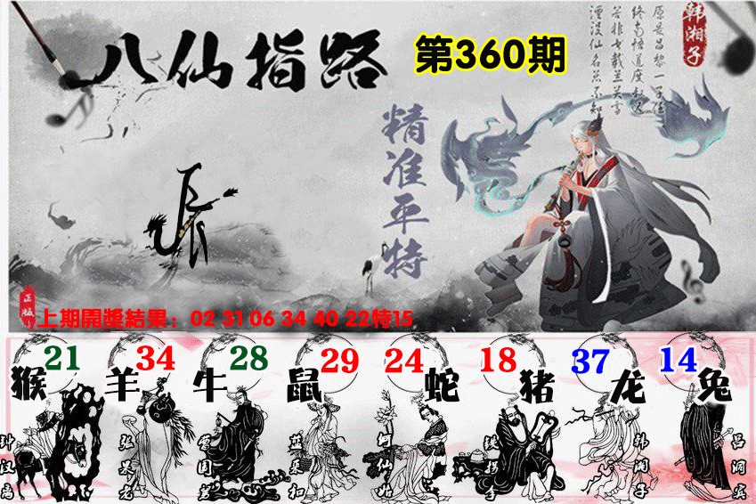 2024360期八仙指路