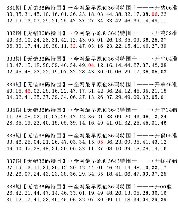 2024338期36码特围