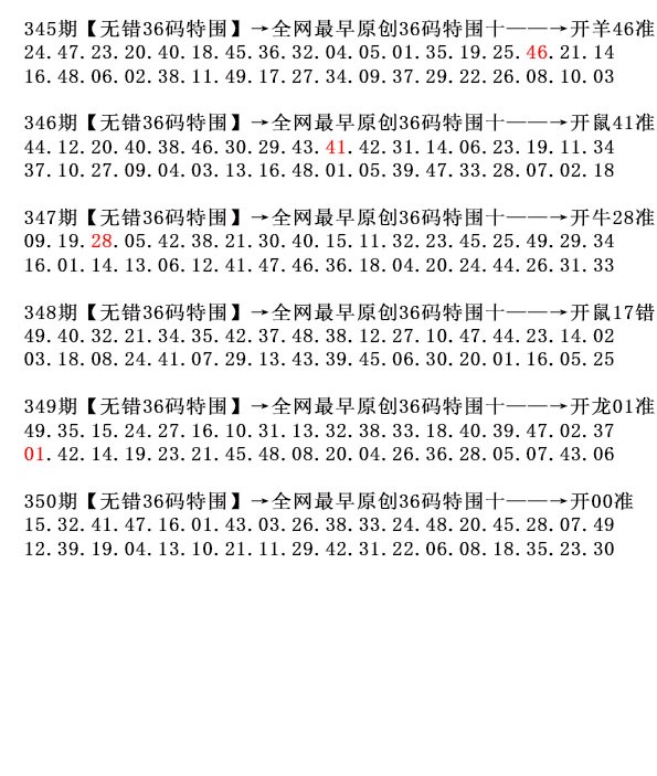 2024350期36码特围