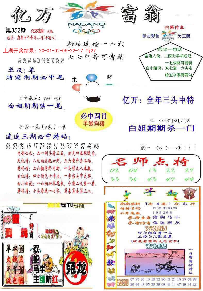 2024352期亿万富翁A