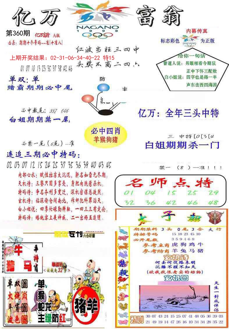 2024360期亿万富翁A