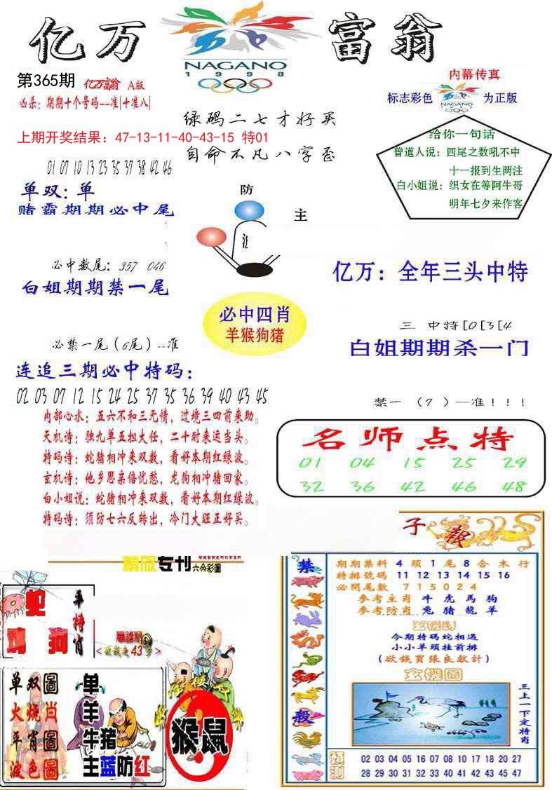 2024365期亿万富翁A