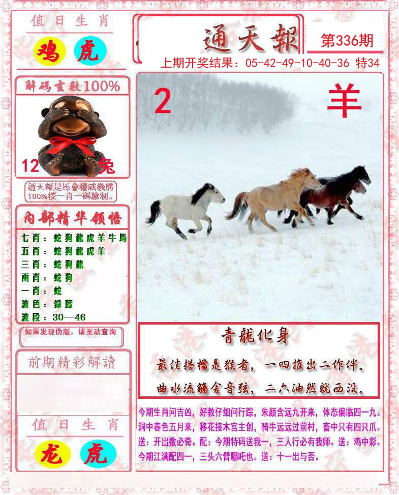 2024336期马经通天报