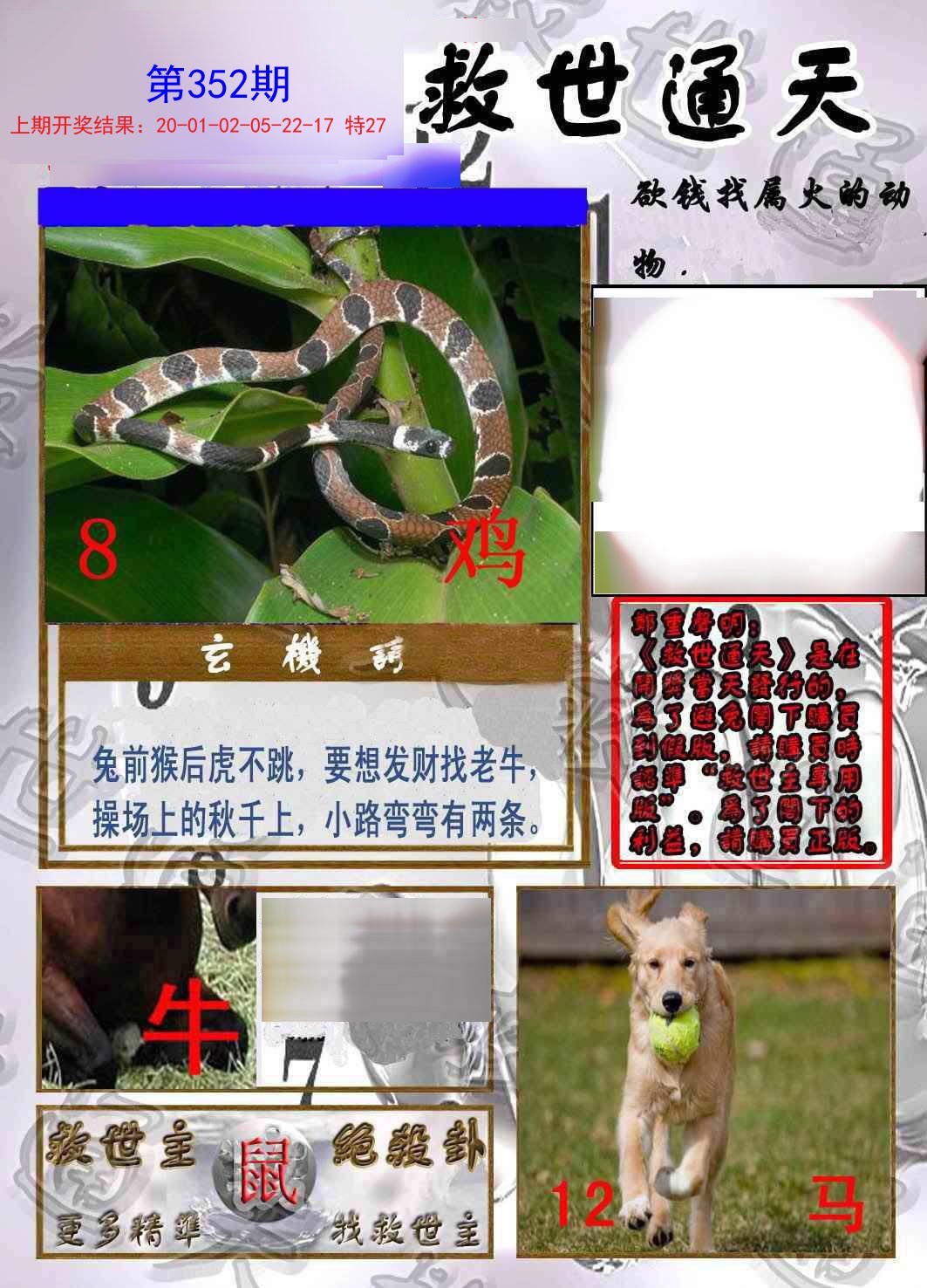 2024352期救世通天报