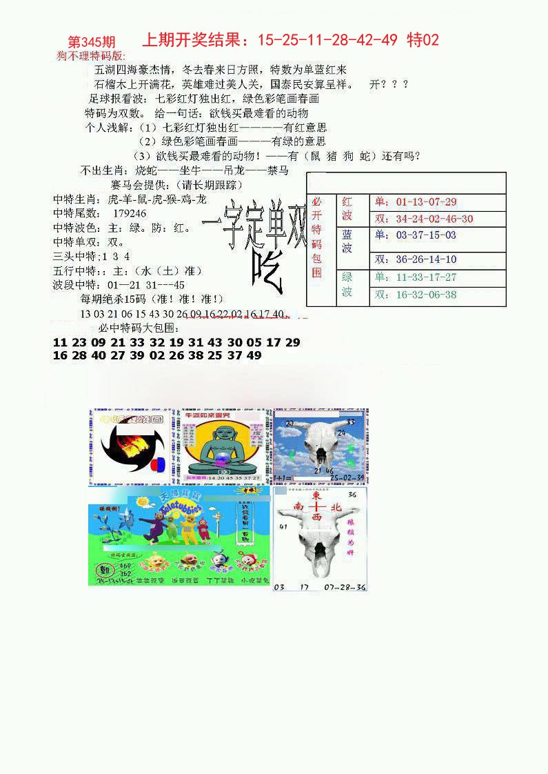 2024345期狗不理特码报