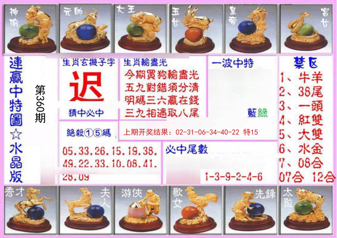 2024360期连赢中特图（水晶版）