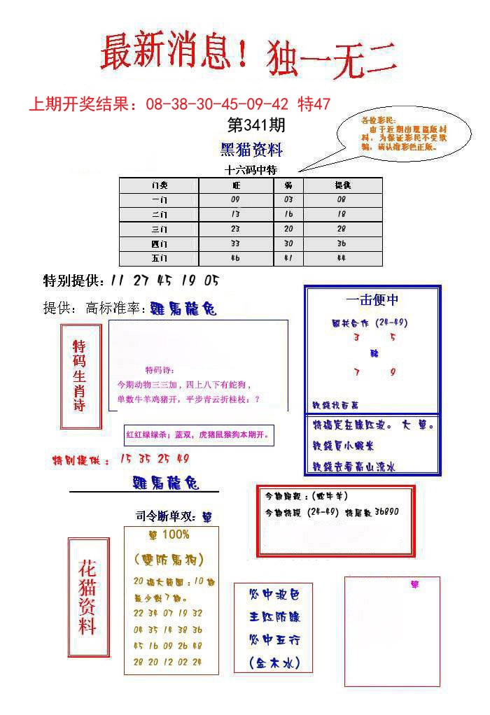 2024341期独一无二
