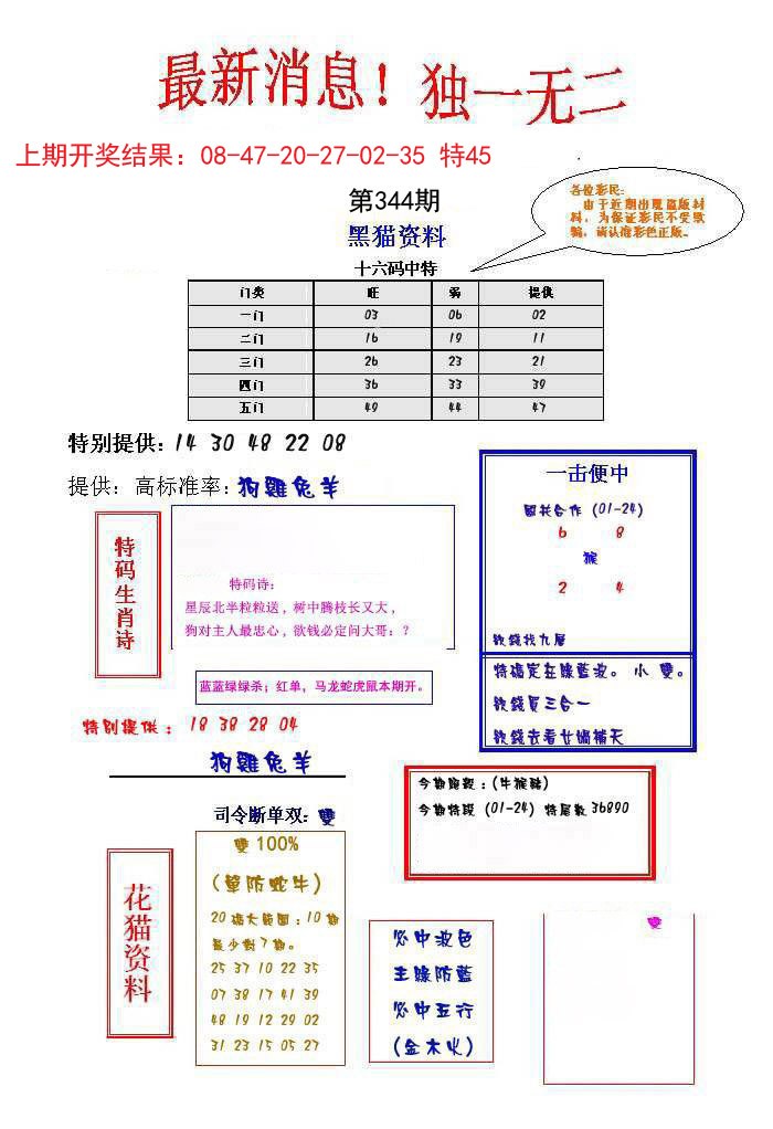 2024344期独一无二