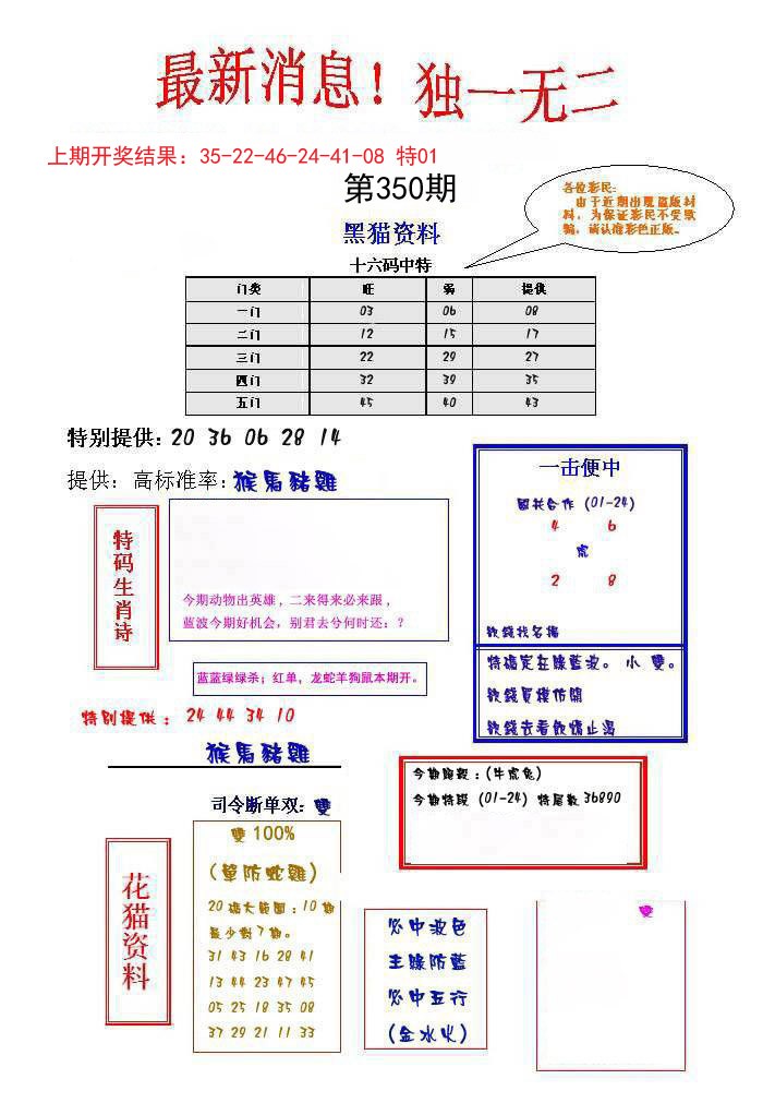 2024350期独一无二