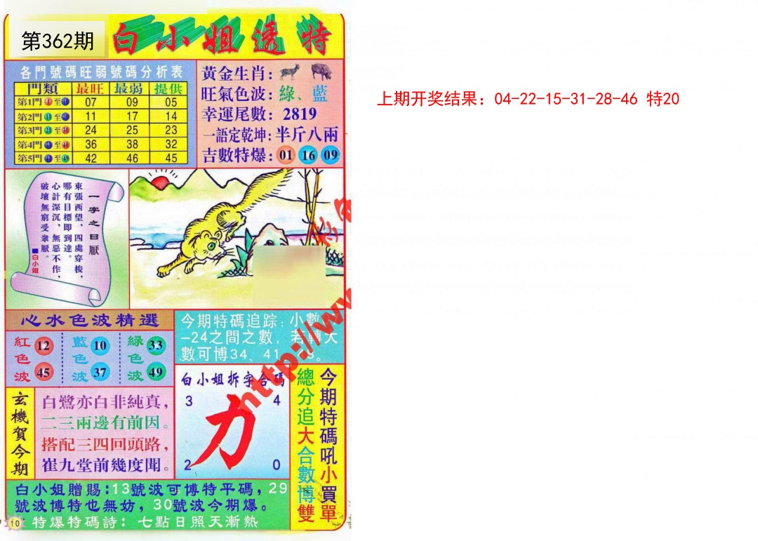 2024362期白小姐透特