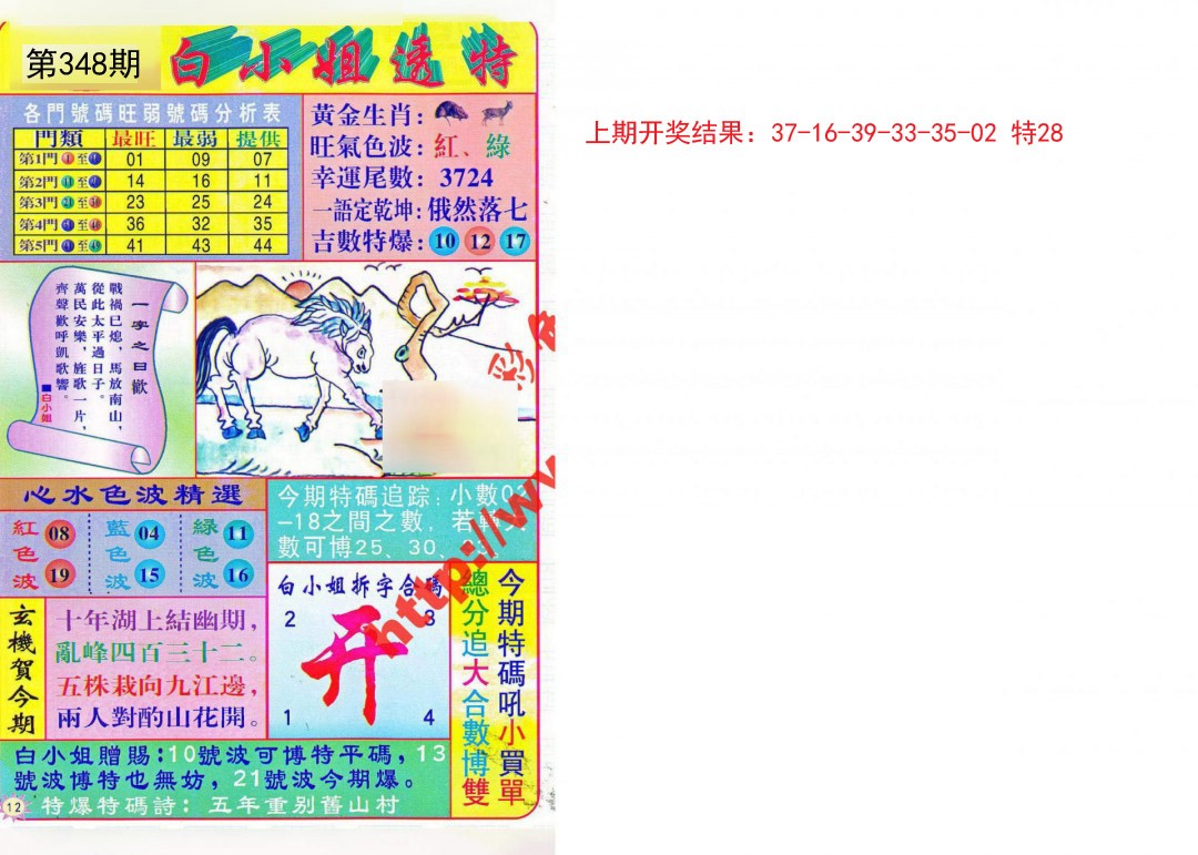 2024348期白小姐透特