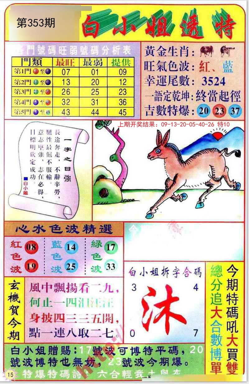 2024353期白小姐透特