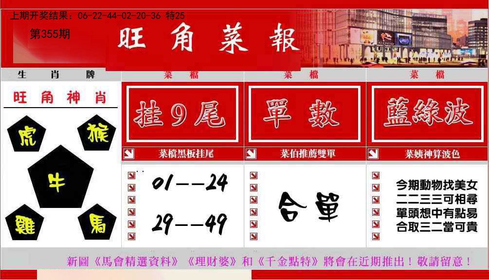 2024355期旺角菜报