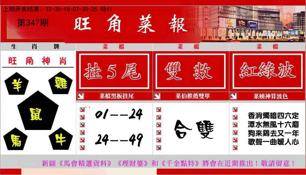 2024347期旺角菜报