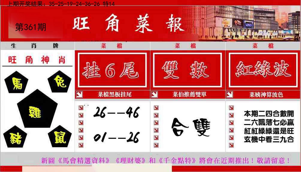 2024361期旺角菜报