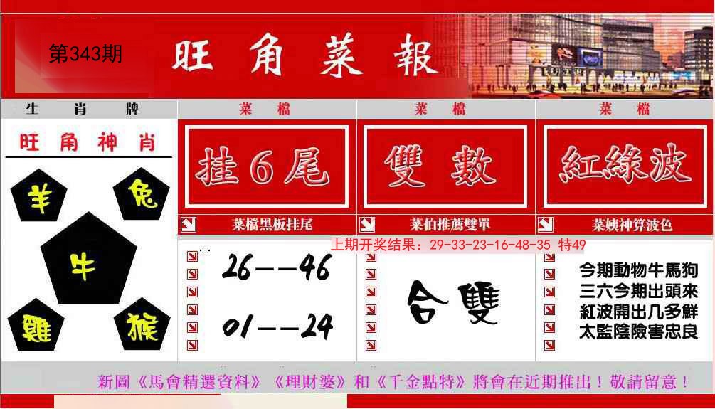 2024343期旺角菜报