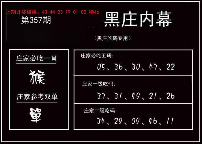 2024357期黑庄内幕
