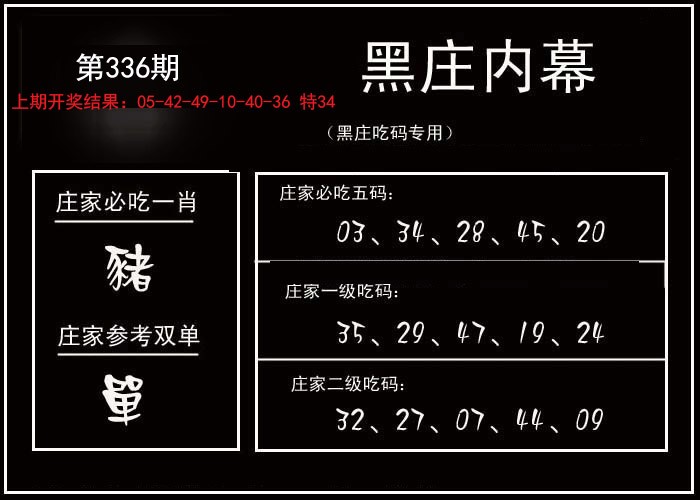 2024336期黑庄内幕
