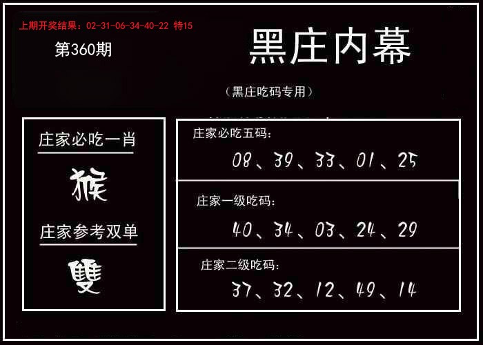 2024360期黑庄内幕