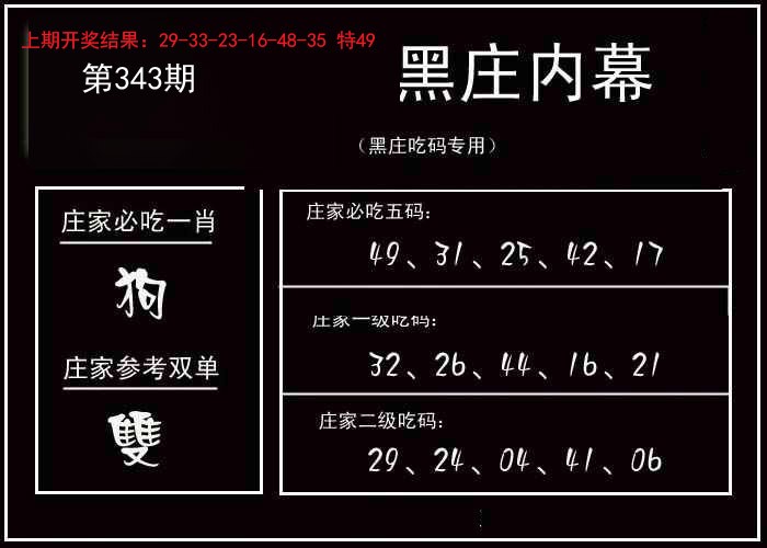2024343期黑庄内幕