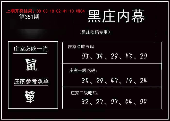 2024351期黑庄内幕