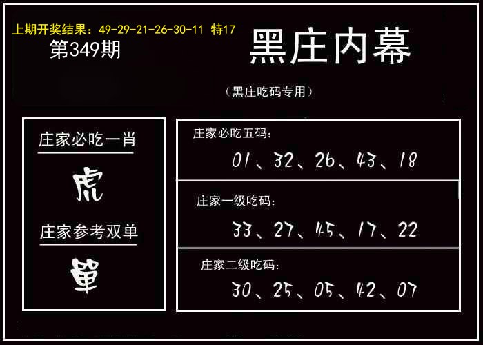 2024349期黑庄内幕