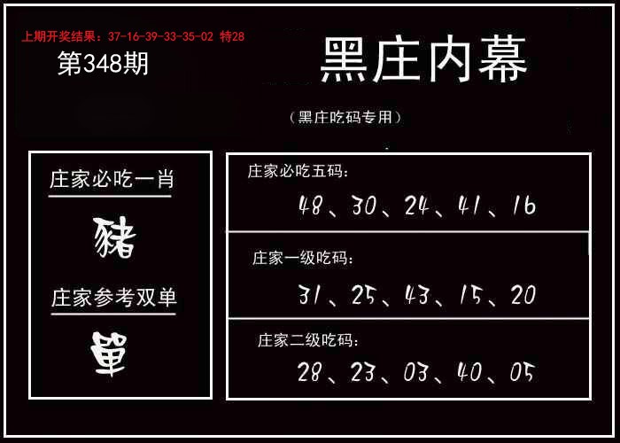 2024348期黑庄内幕