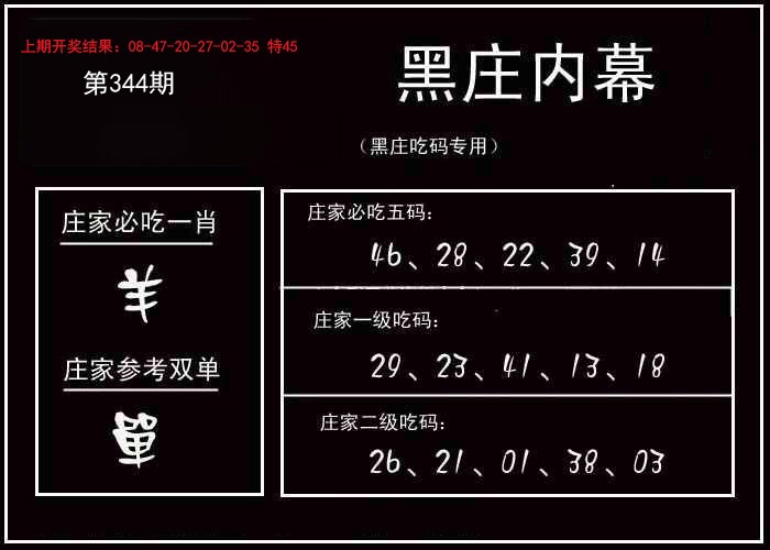2024344期黑庄内幕