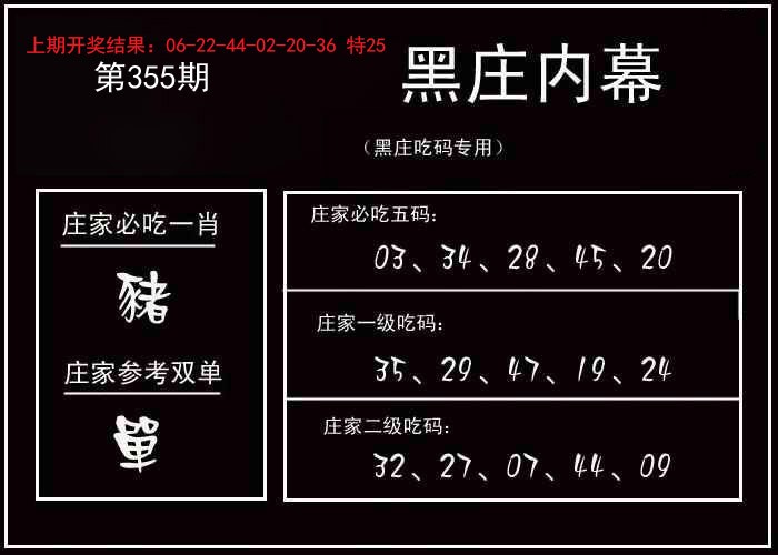 2024355期黑庄内幕