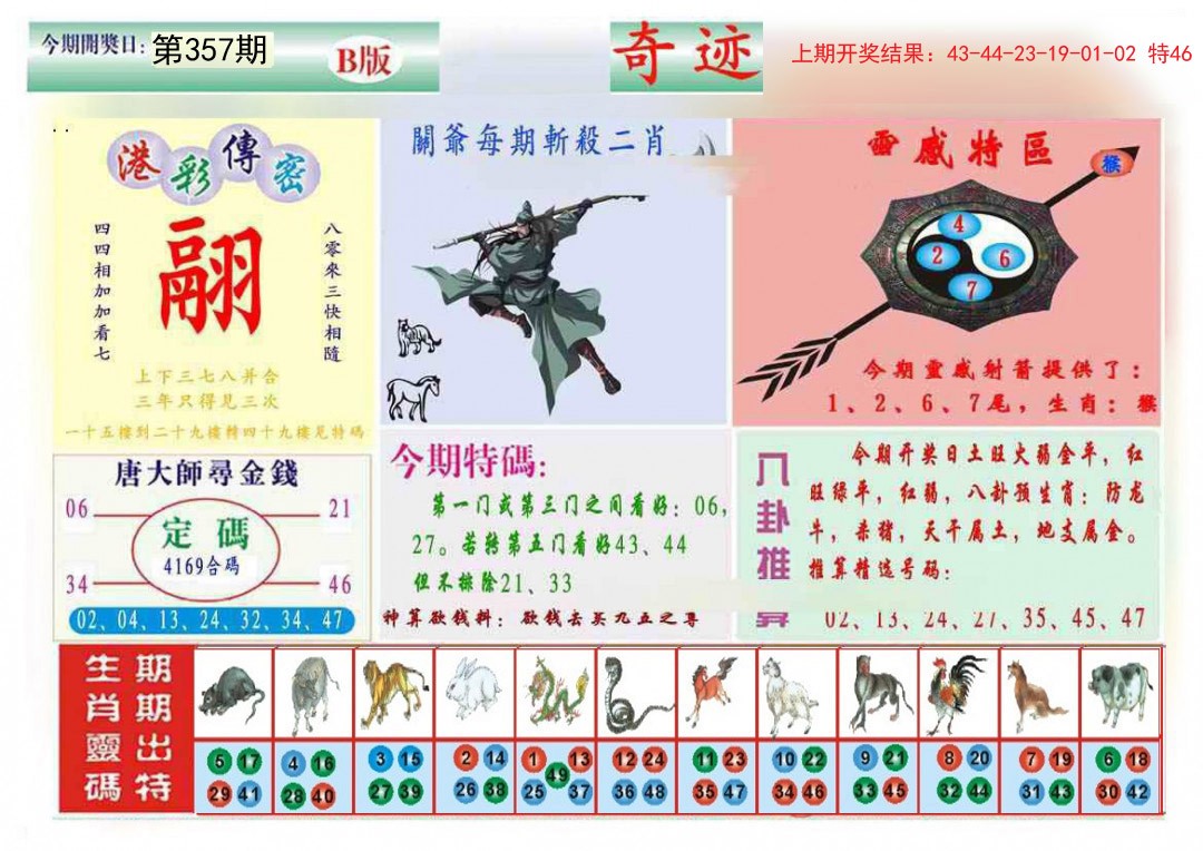 2024357期九龍奇迹B(推荐)