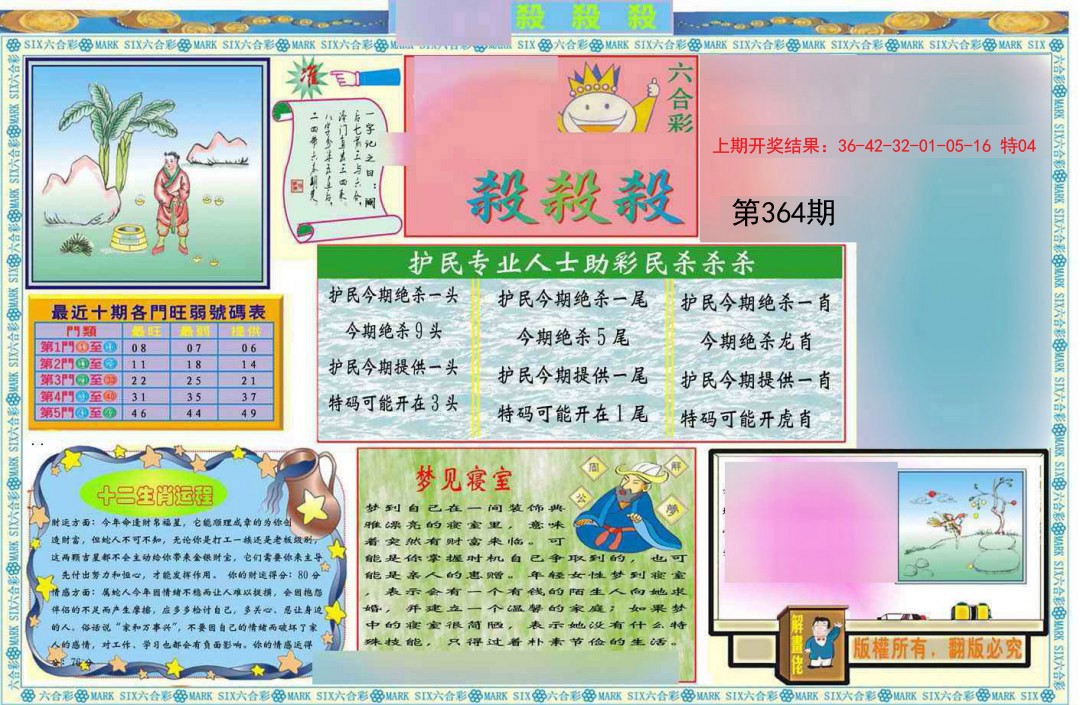 2024364期九龍杀杀杀A(推荐)