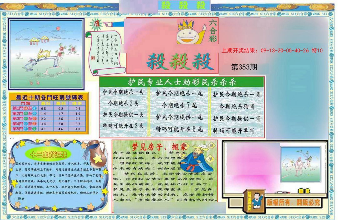 2024353期九龍杀杀杀A(推荐)