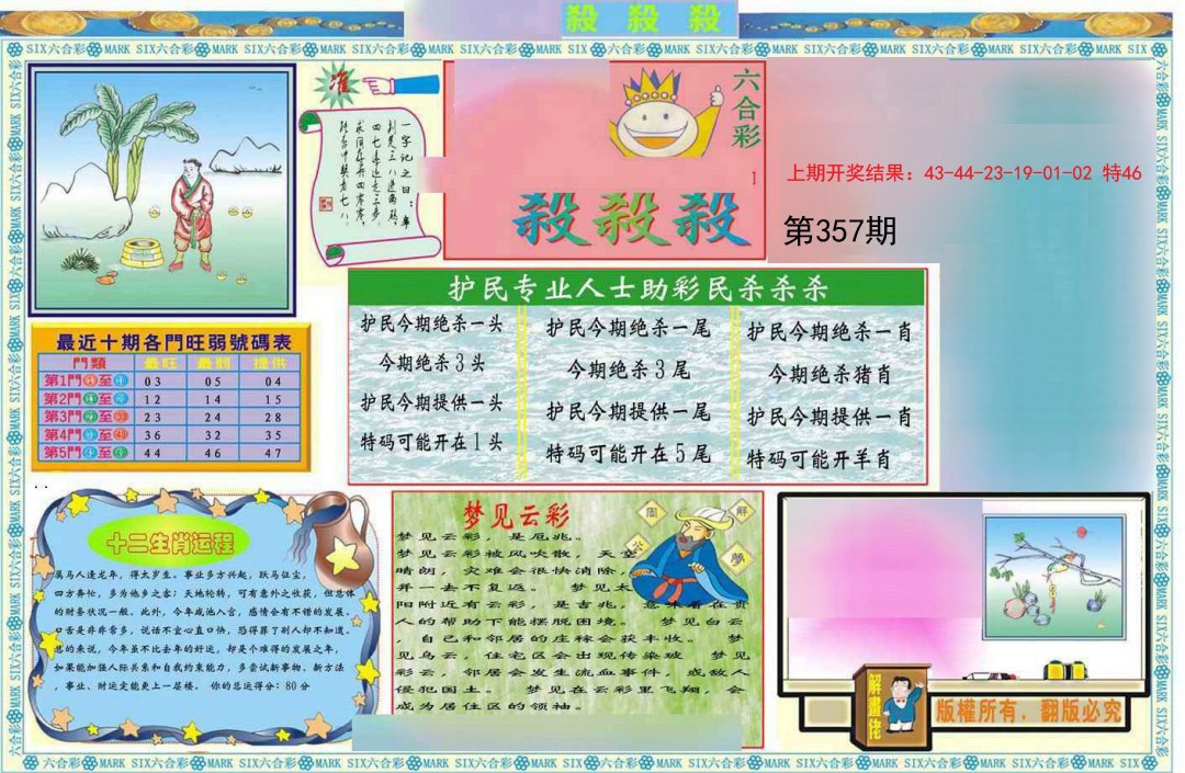 2024357期九龍杀杀杀A(推荐)