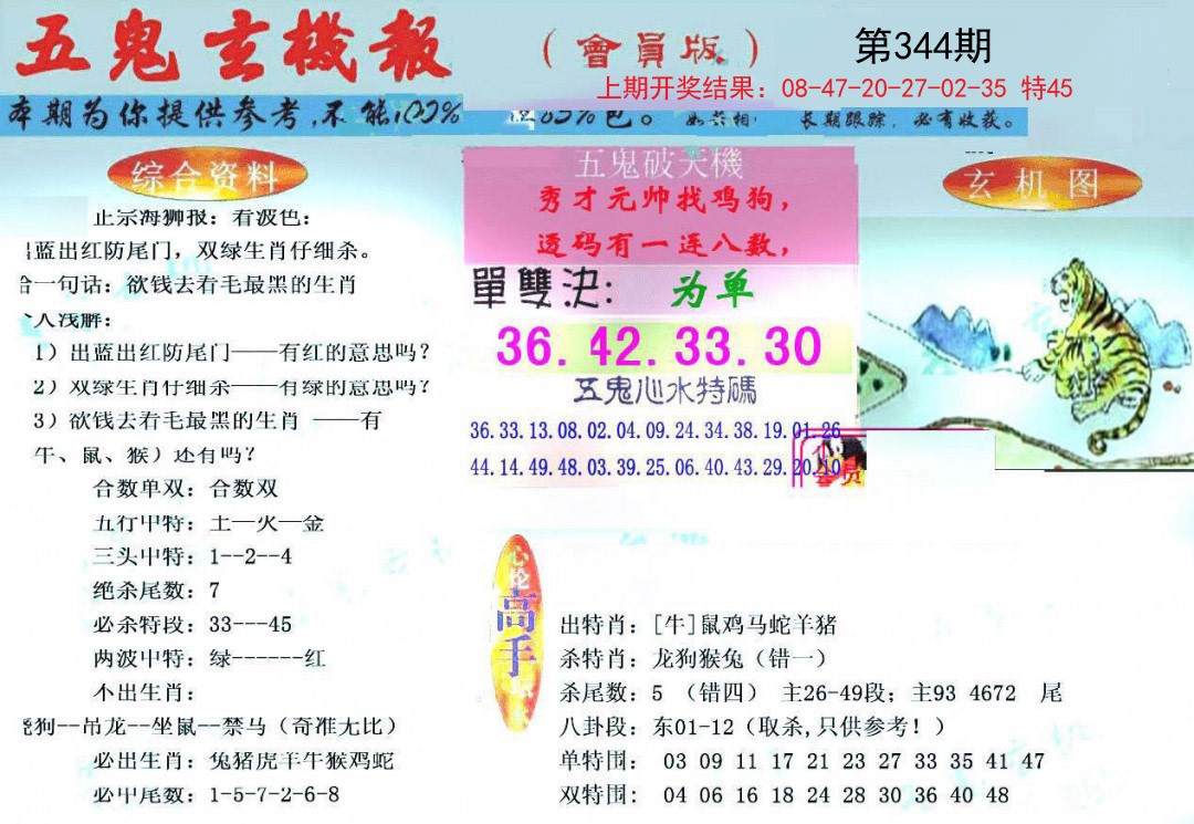 2024344期新五鬼玄机