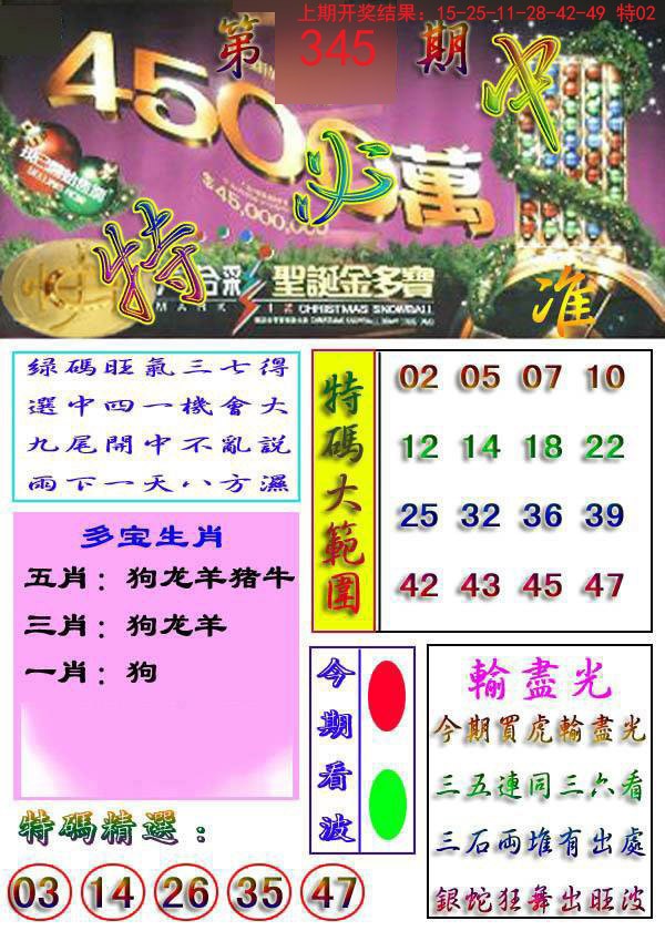 2024345期特必中