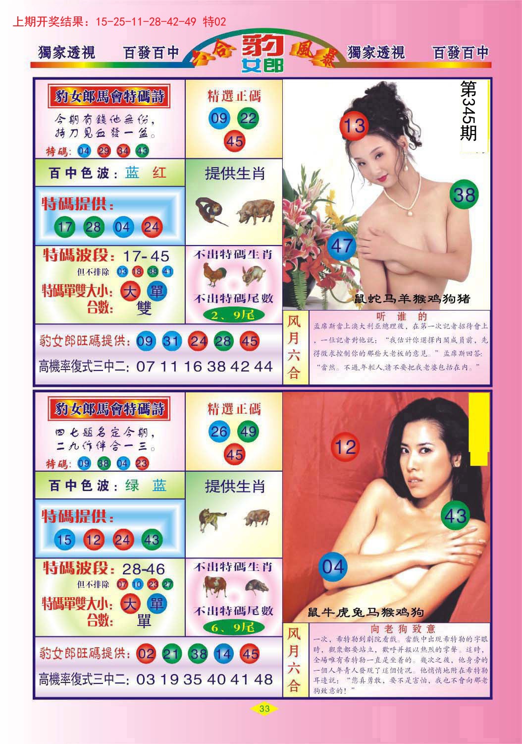 2024345期豹女郎