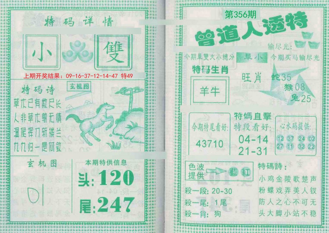 2024356期曾道人透特