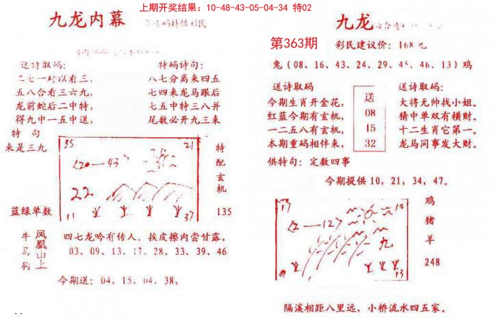 2024363期九龙内幕