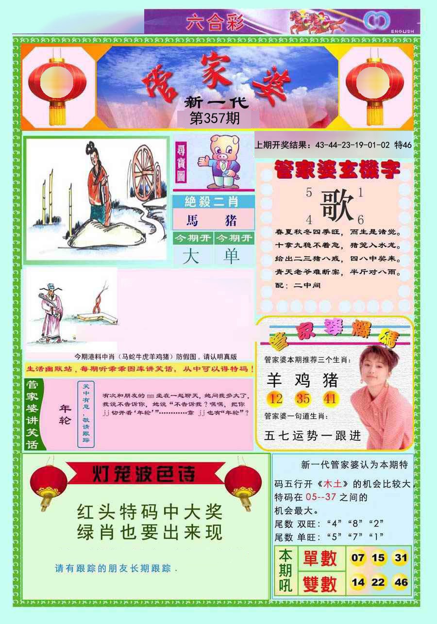 2024357期新一代管家婆