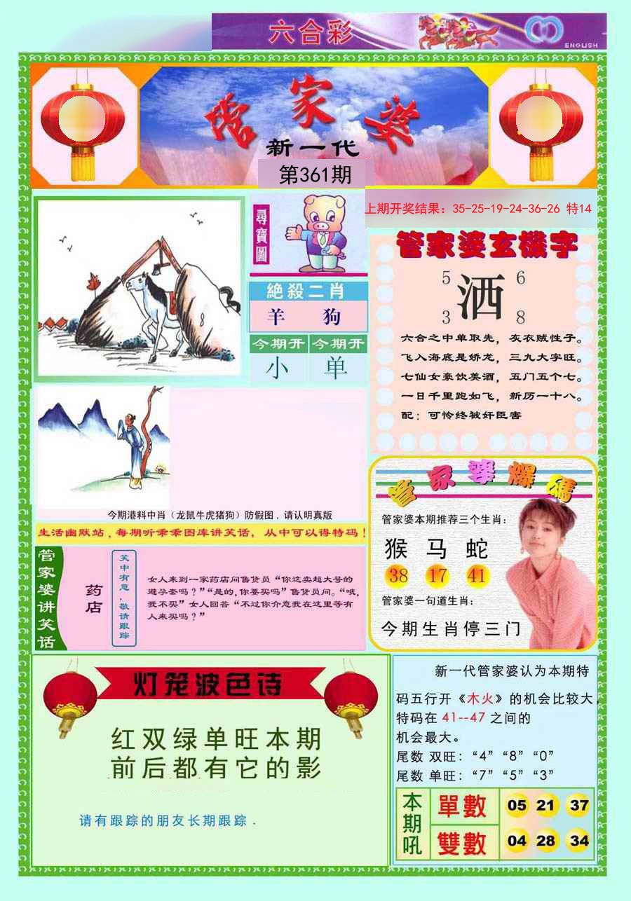 2024361期新一代管家婆