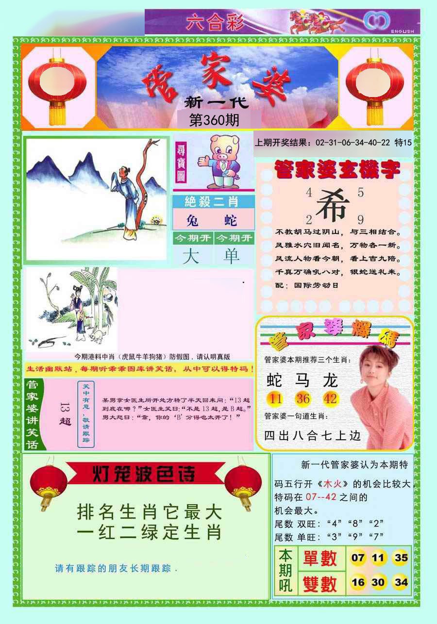 2024360期新一代管家婆