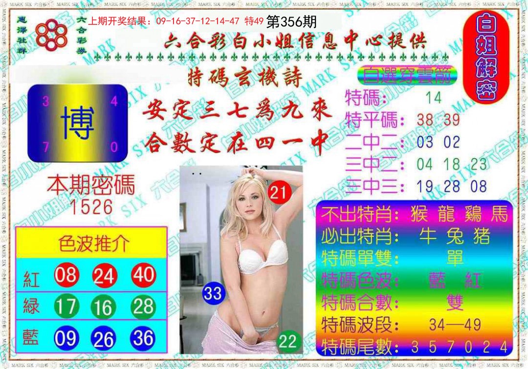 2024356期白姐解密