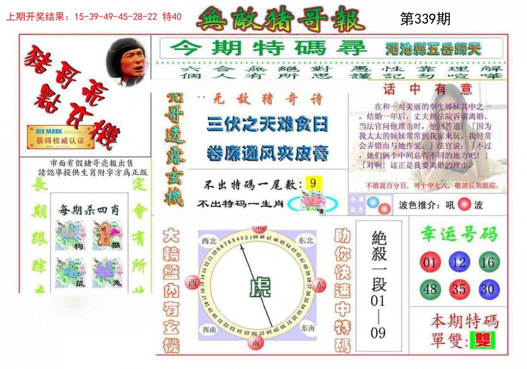 2024339期无敌猪哥