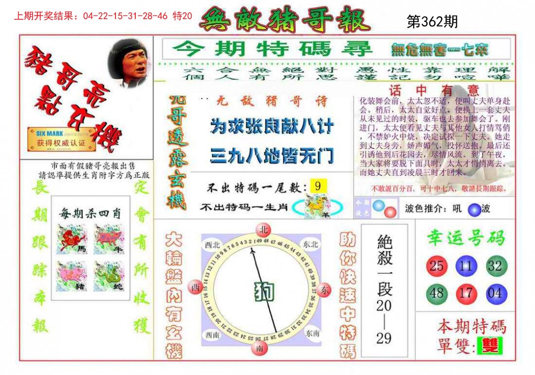 2024362期无敌猪哥