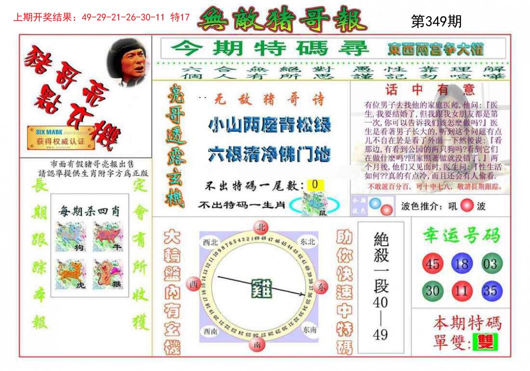 2024349期无敌猪哥