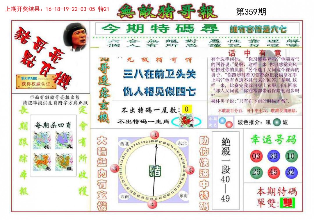2024359期无敌猪哥